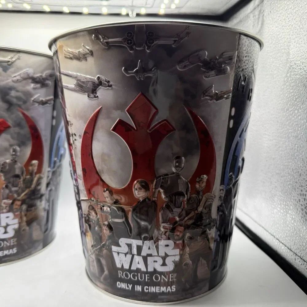 Disney Star Wars Rogue One Promotional Movie Metal Tin Popcorn Bucket Lot Of 3